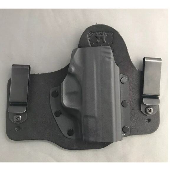 Queen City Holsters Springfield XDS Leather/Kydex Super Tuck‎ IWB RH Black NEW - Picture 2 of 5